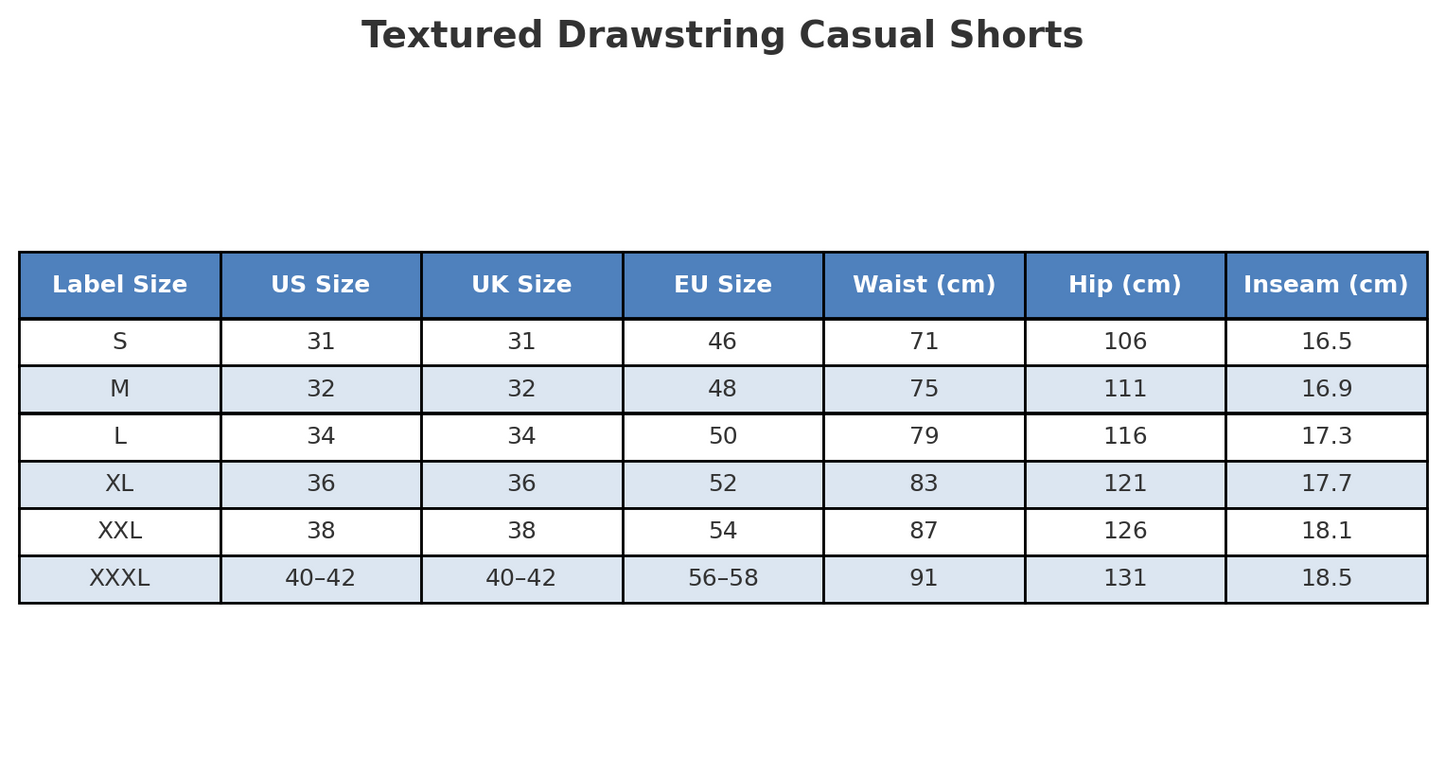 Textured Drawstring Casual Shorts