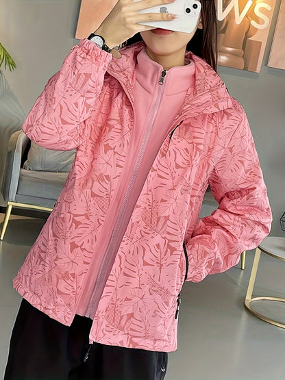 Floral Waterproof Windbreaker