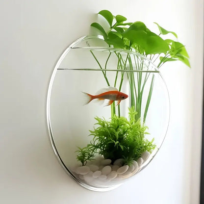 Wall-Mounted Vase & Mini Fish Tank