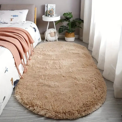 Plush Oval Faux Fur Rug