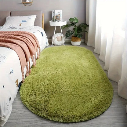 Plush Oval Faux Fur Rug