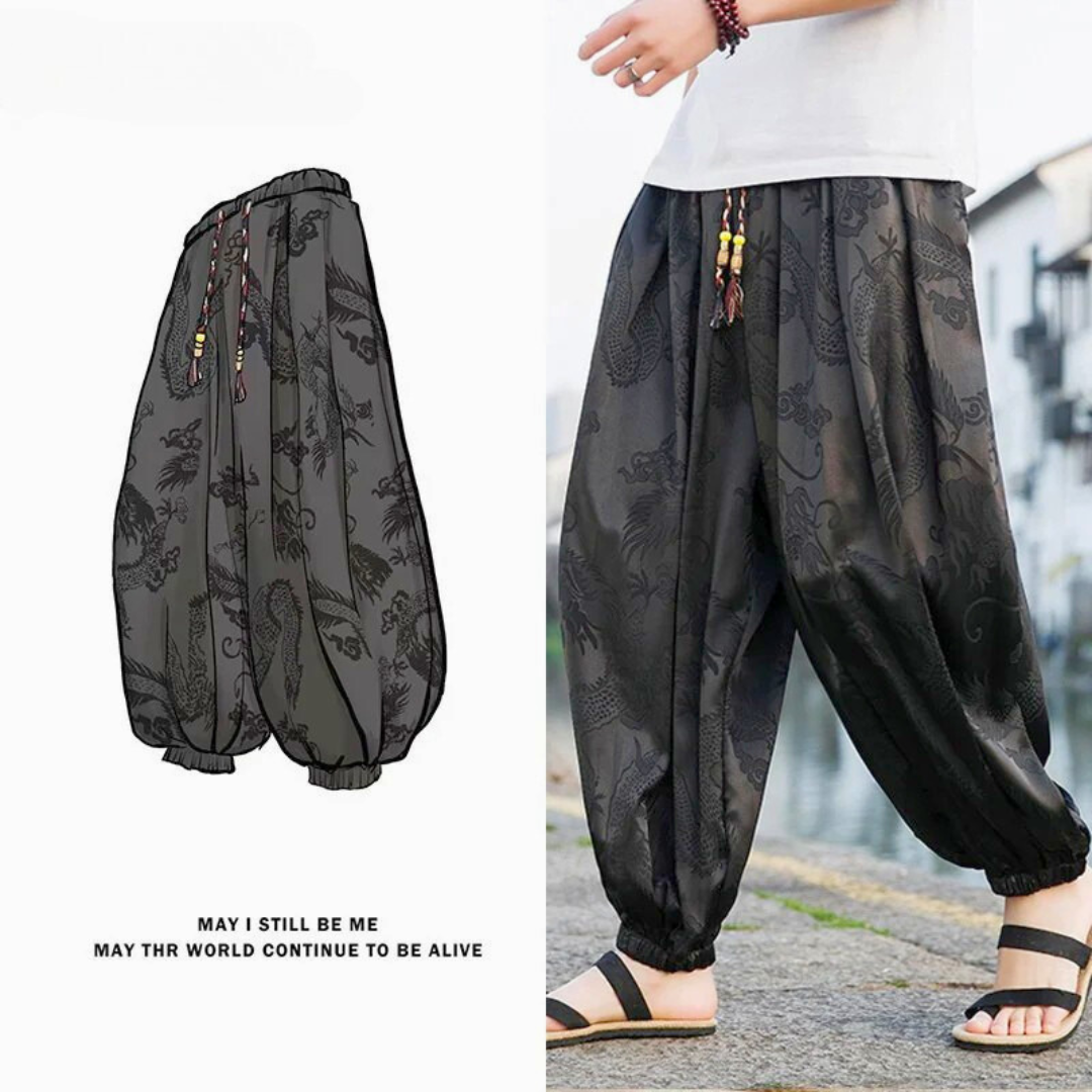 Samurai Style Wide-Leg Trousers