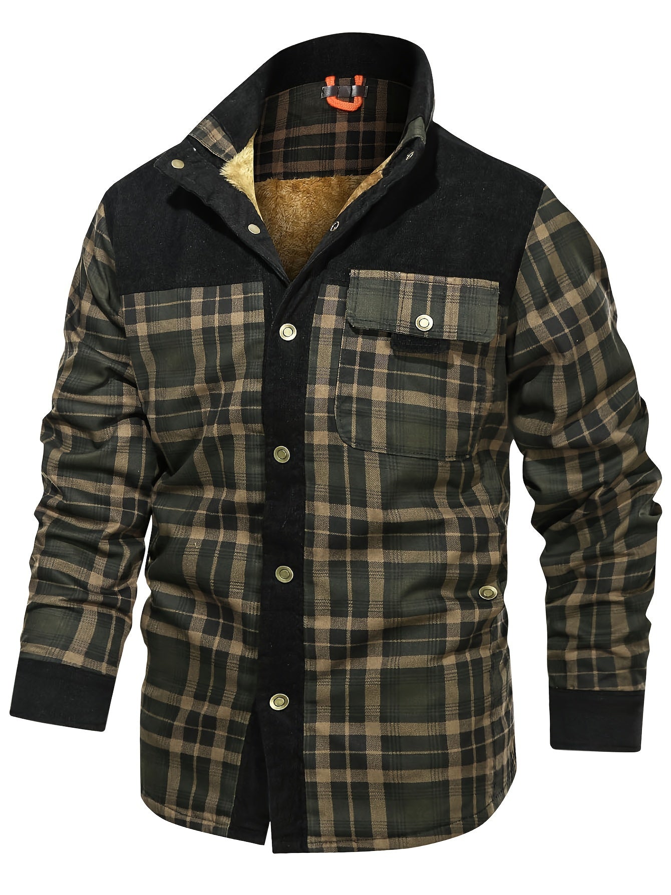 Fleece-Lined Plaid Jacket