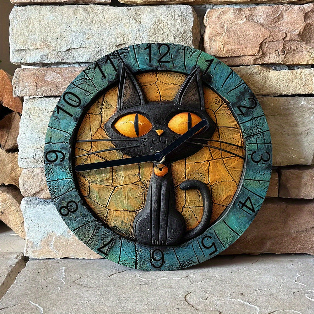 Cute Cat Silent Wall Clock