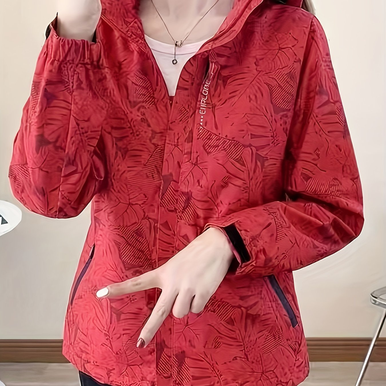 Floral Waterproof Windbreaker