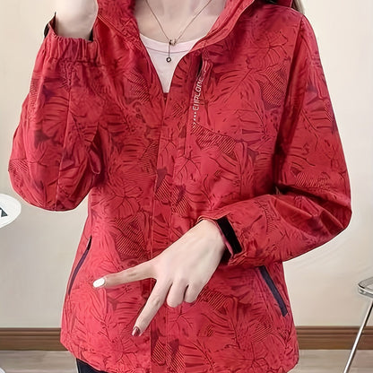 Floral Waterproof Windbreaker