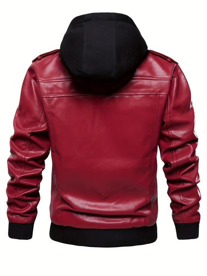 Men’s Hooded Leather Jacket