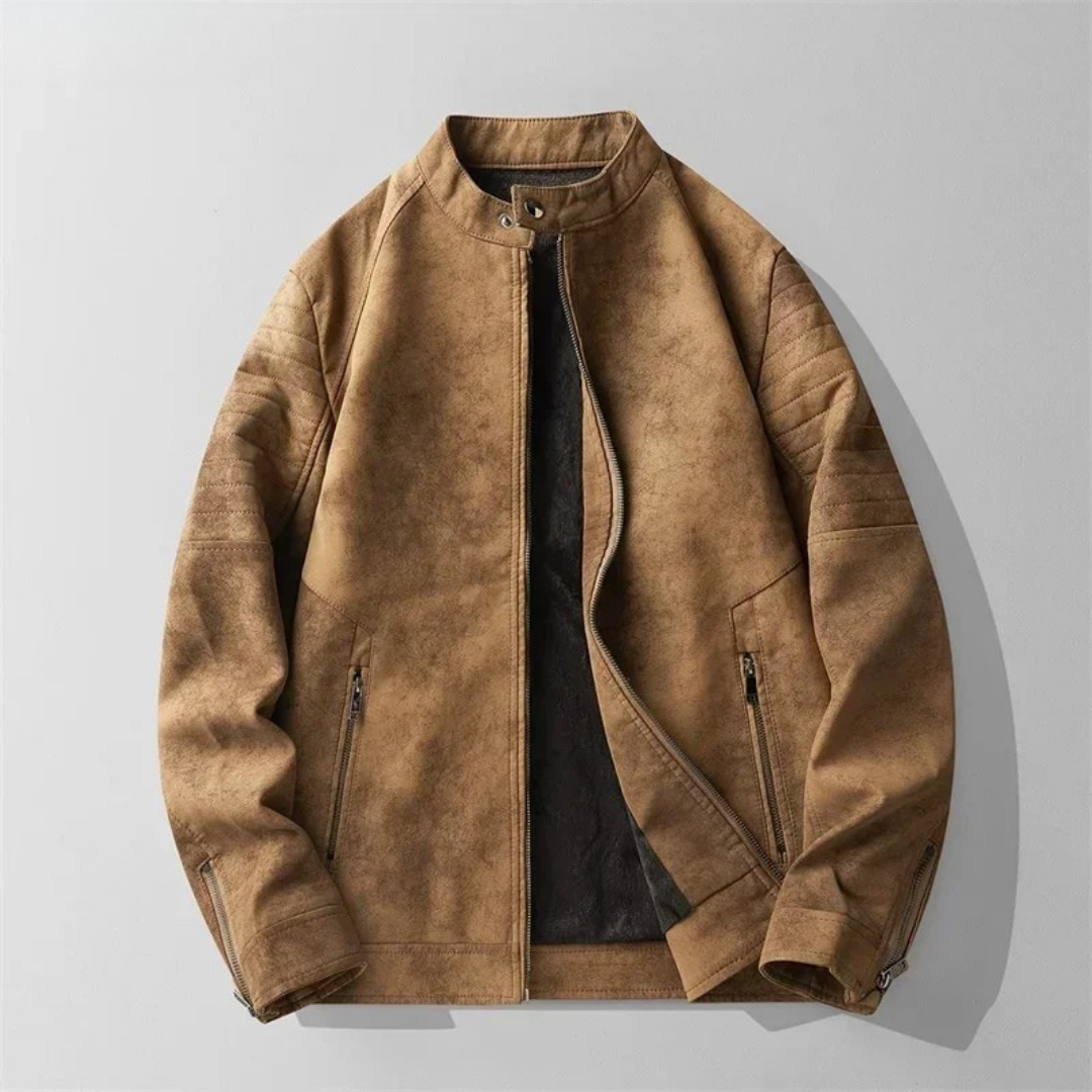 Retro Wool-Lined Leather Jacket