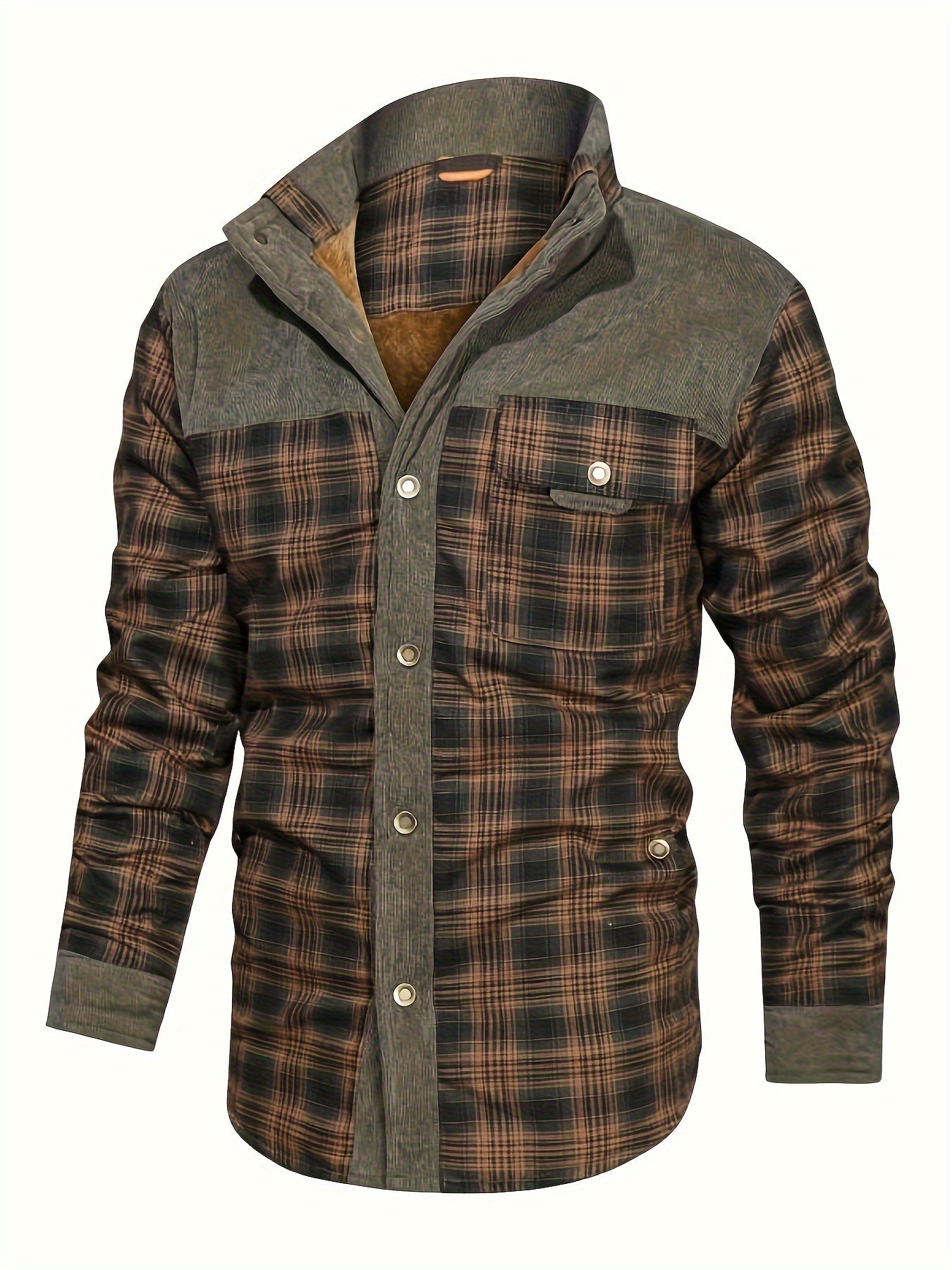 Fleece-Lined Plaid Jacket