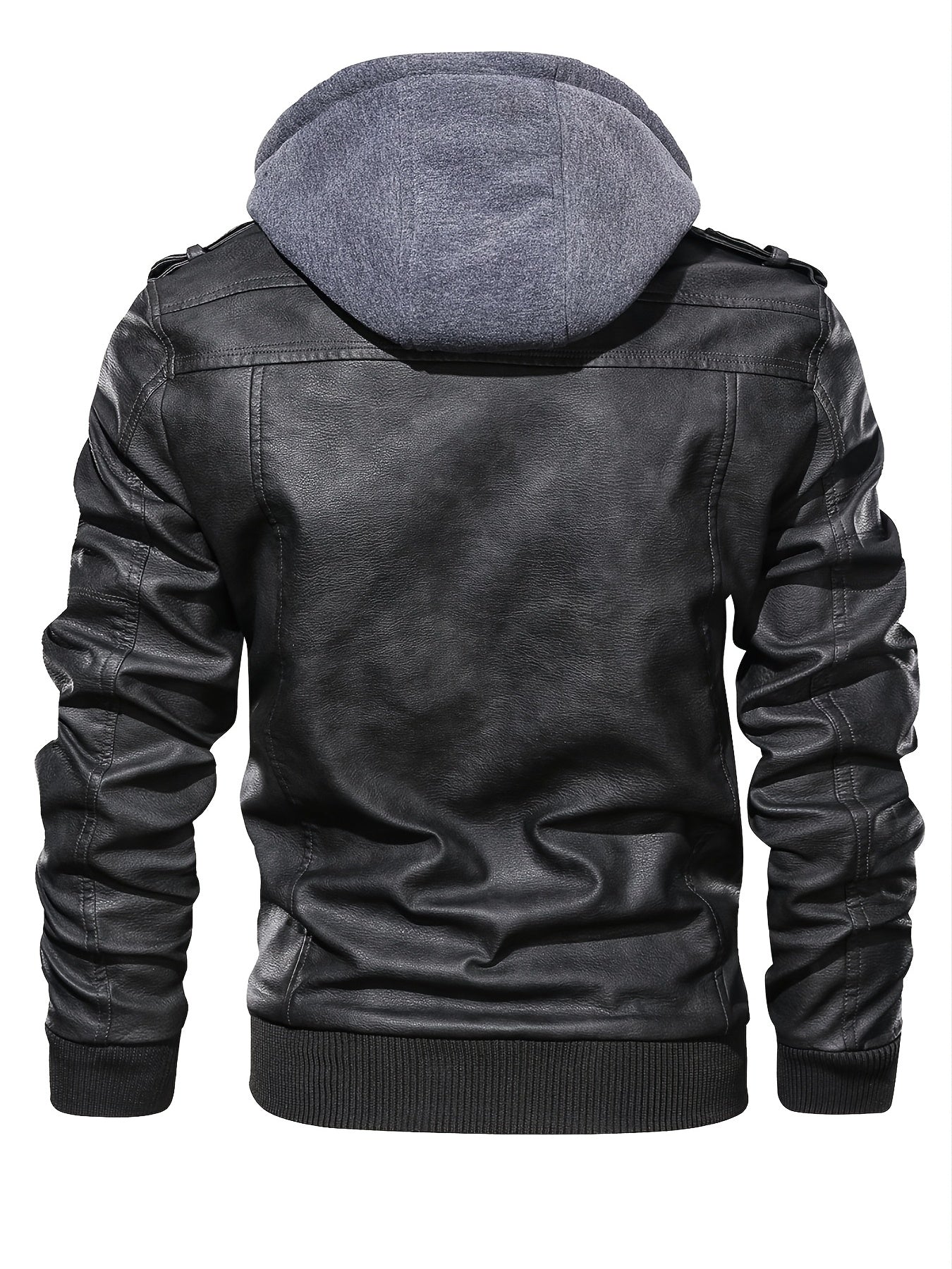 Men’s Hooded Leather Jacket
