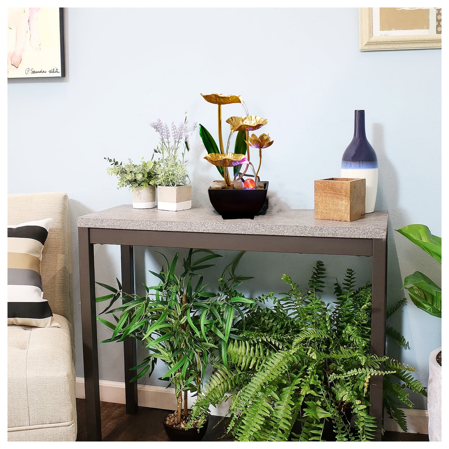 Gold Lotus Indoor Fountain Humidifier