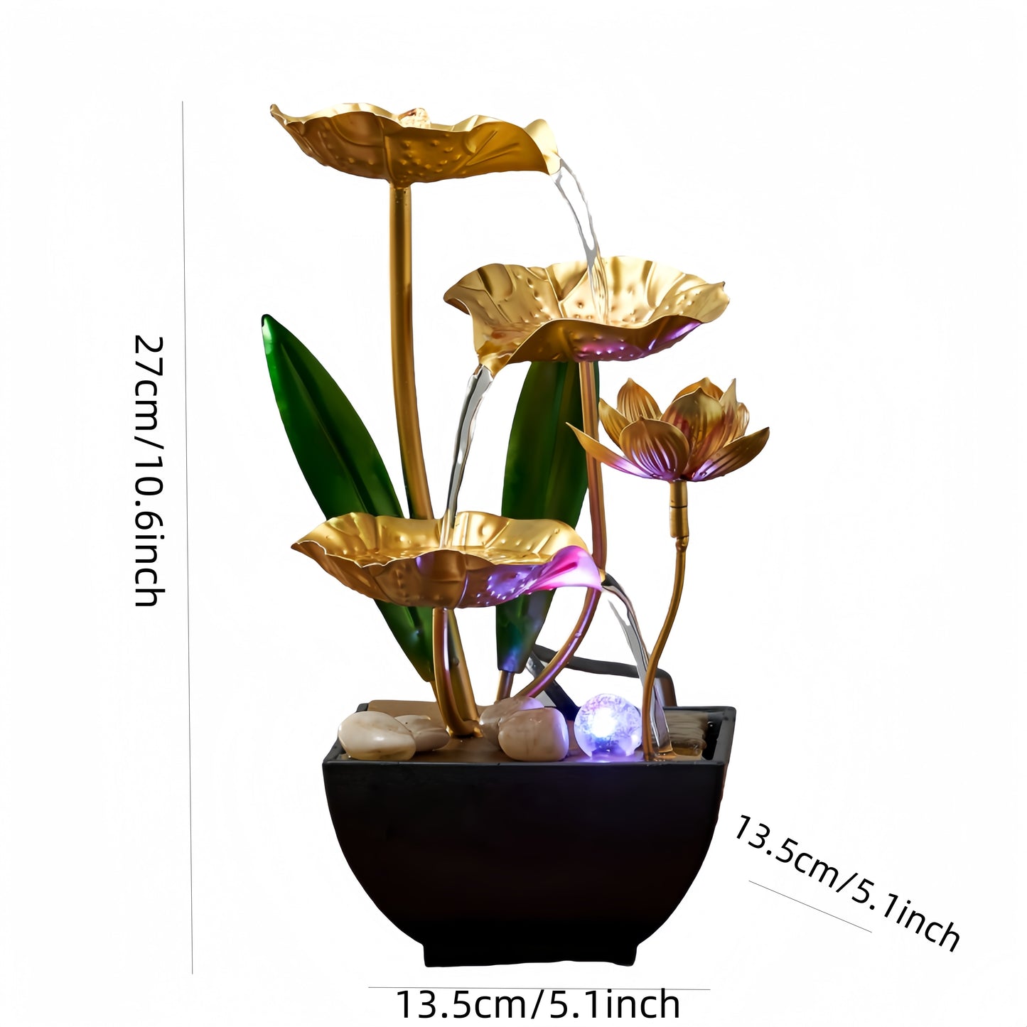 Gold Lotus Indoor Fountain Humidifier