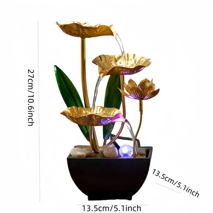 Gold Lotus Indoor Fountain Humidifier