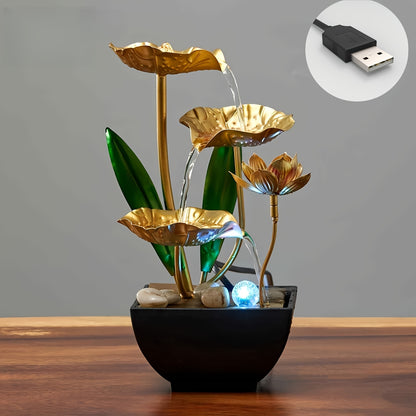 Gold Lotus Indoor Fountain Humidifier