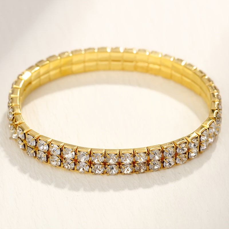 [4pcs Elegant Clutch Set] 4pcs Women's Elegant Sparkling Clutch Evening Bag Set | Decorative Chain Shoulder Bag, Rhinestone Necklace Earrings