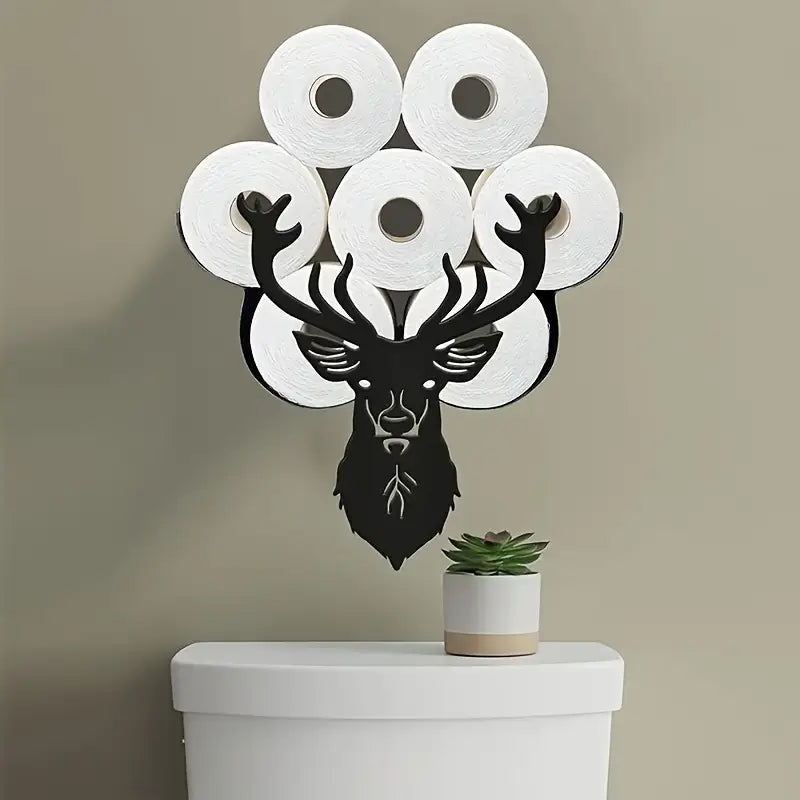 Deer Head Toilet Paper Holder Rack