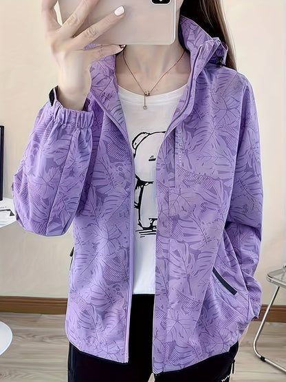 Floral Waterproof Windbreaker