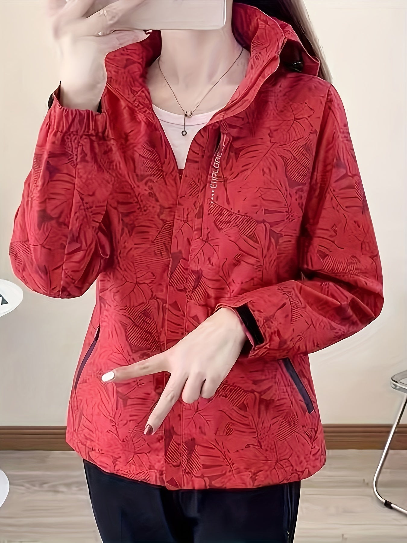 Floral Waterproof Windbreaker