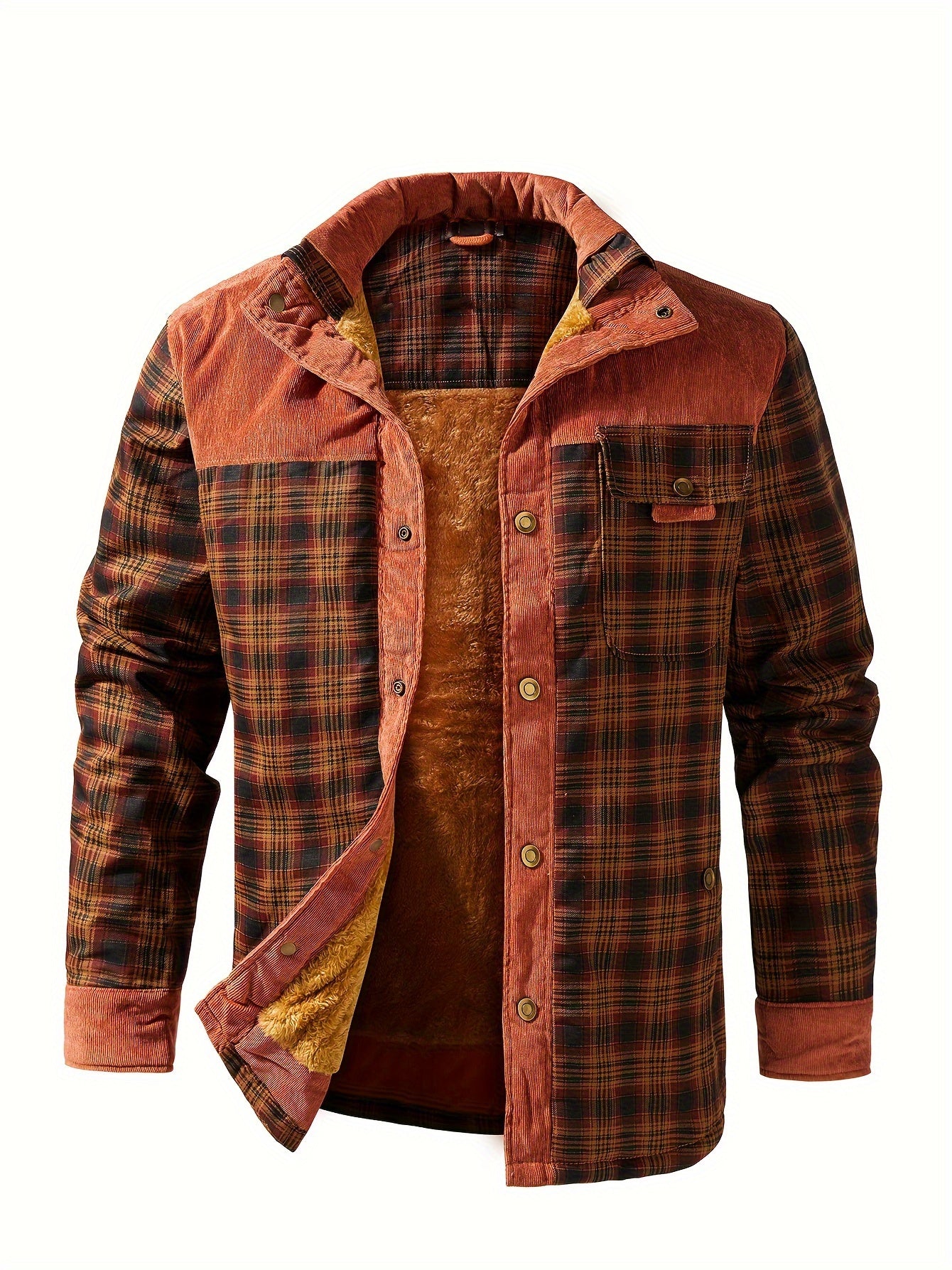 Fleece-Lined Plaid Jacket