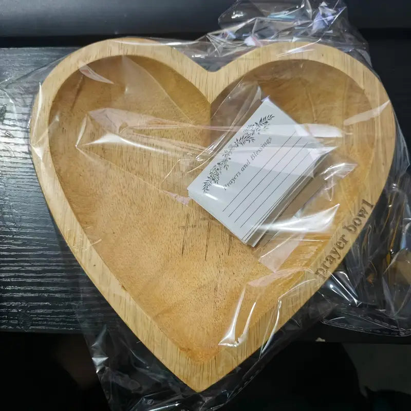 Heart-Shaped Wooden Prayer Bowl