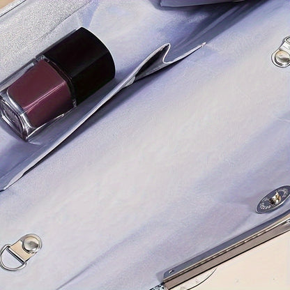 [4pcs Elegant Clutch Set] 4pcs Women's Elegant Sparkling Clutch Evening Bag Set | Decorative Chain Shoulder Bag, Rhinestone Necklace Earrings