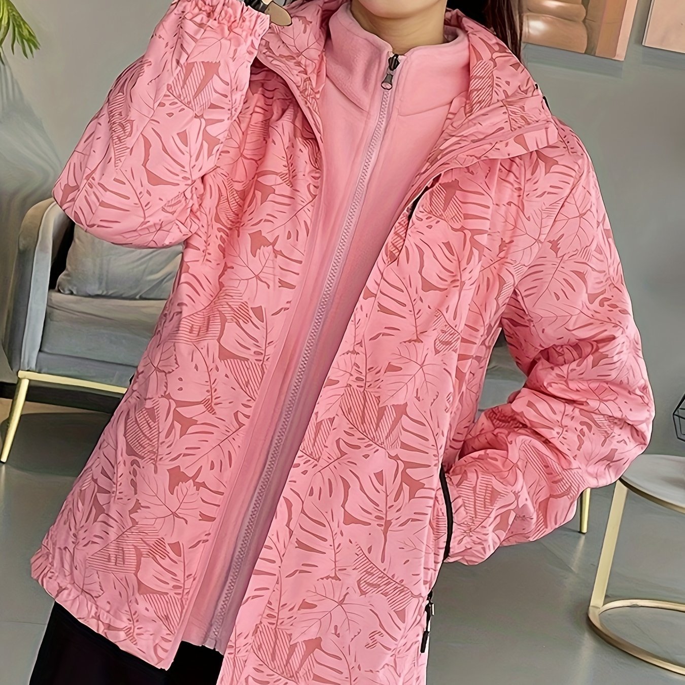 Floral Waterproof Windbreaker