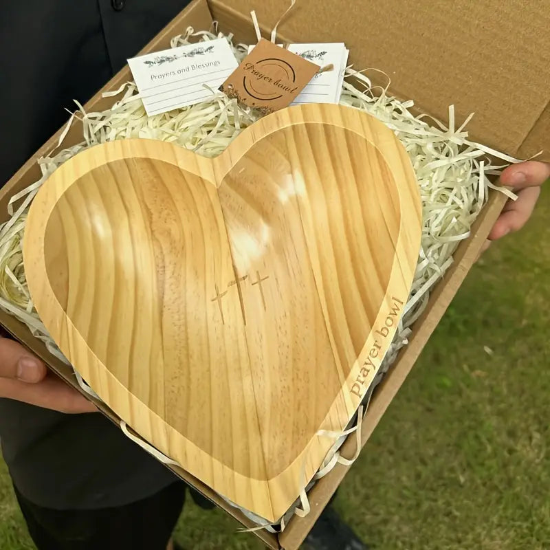 Heart-Shaped Wooden Prayer Bowl