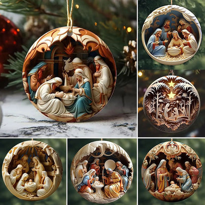 Classic Christmas Nativity Ornaments (1 / 6 / 12 PCs)