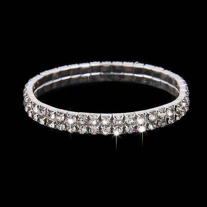 [4pcs Elegant Clutch Set] 4pcs Women's Elegant Sparkling Clutch Evening Bag Set | Decorative Chain Shoulder Bag, Rhinestone Necklace Earrings