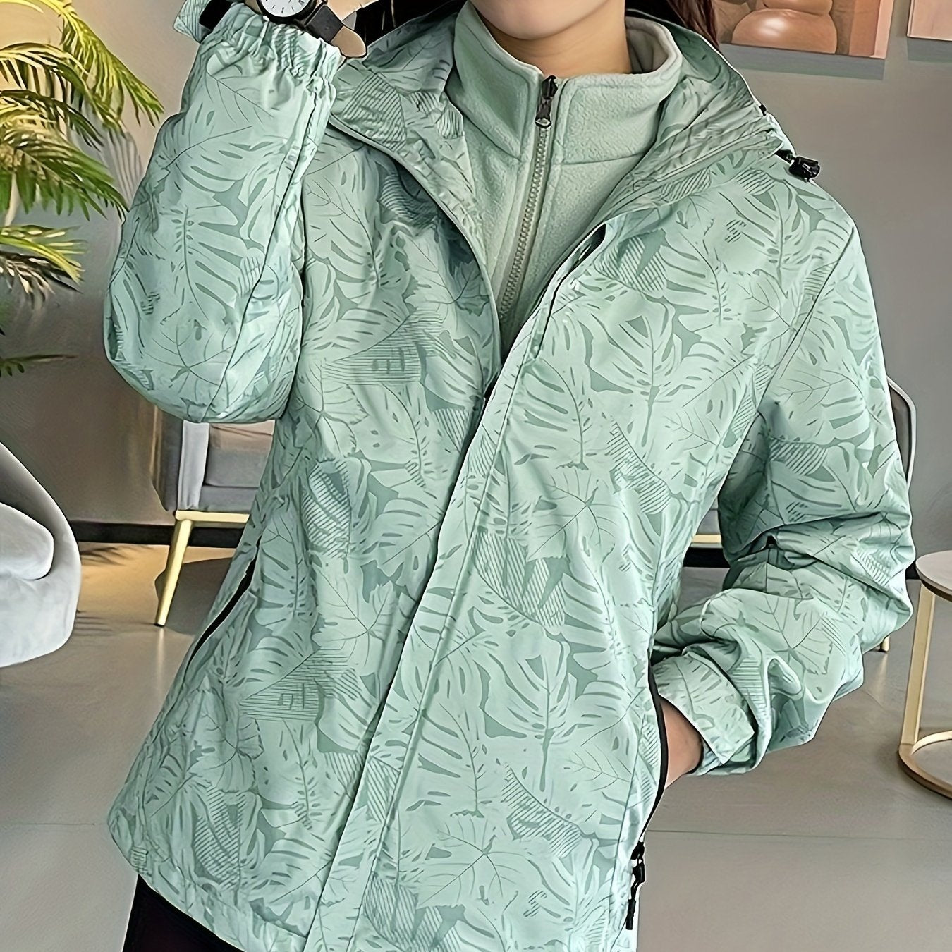 Floral Waterproof Windbreaker