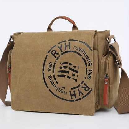 Front view of Montero Milan large-capacity messenger bag in khaki color