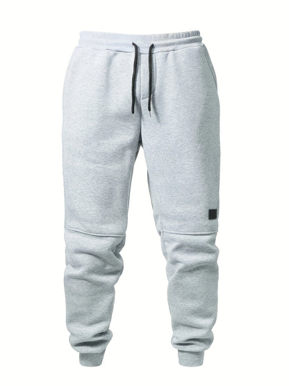 Front view of light grey men's fleece jogger sweatpants