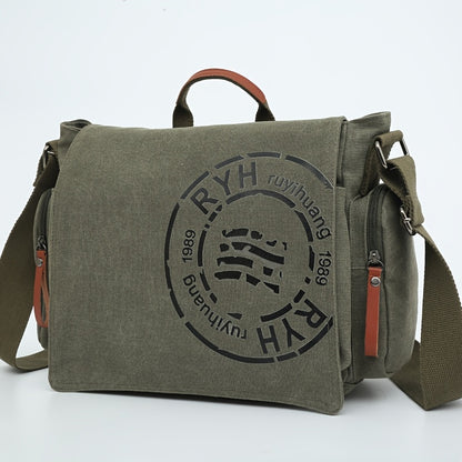 Montero Milan canvas messenger bag available in green color option