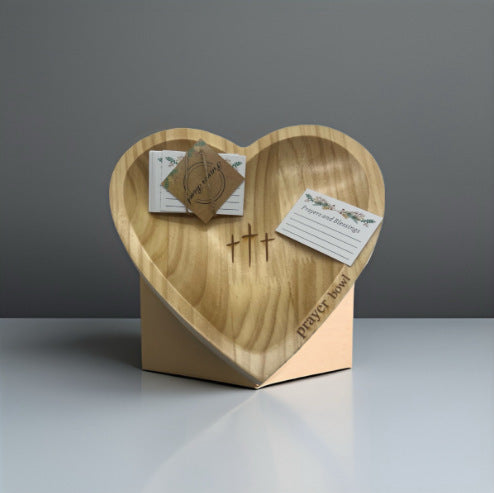 Heart-Shaped Wooden Prayer Bowl