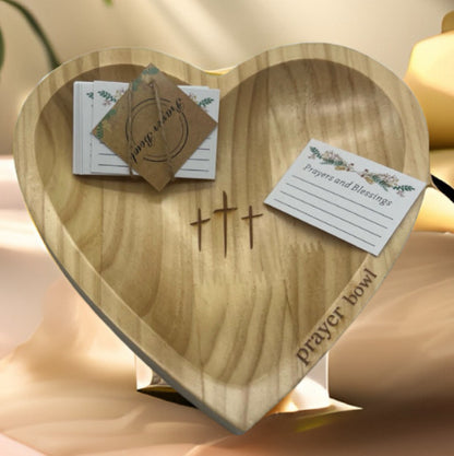 Heart-Shaped Wooden Prayer Bowl