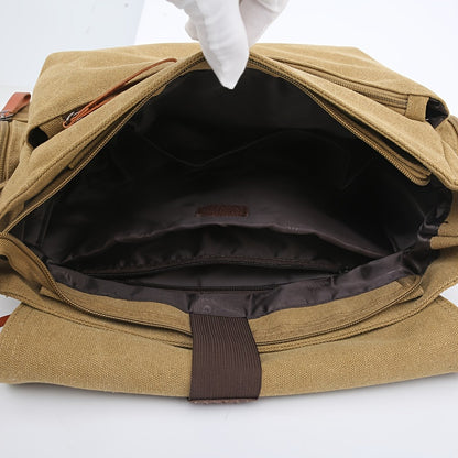 Open interior of Montero Milan messenger bag showing spacious compartments