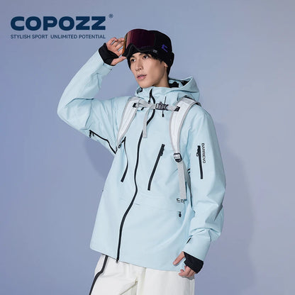 COPOZZ Ski Jacket Women Man Hooded Ski Wear Windproof Winter Overalls Hoodie Waterproof Outdoor Sports Clothing Snowboard