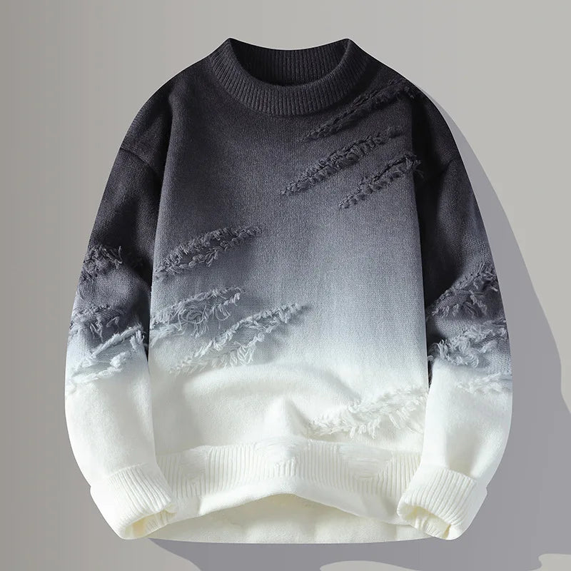 Men’s Distressed Gradient Sweater