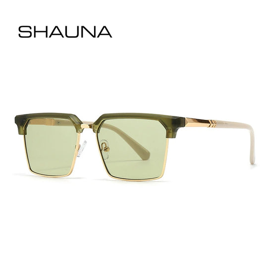 SHAUNA Square Women Fashion Sunglasses Gradient Men Vintage Green Sun Glasses Shades UV400