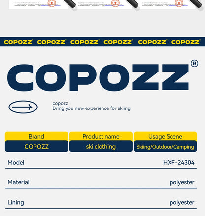 COPOZZ Ski Jacket Women Man Hooded Ski Wear Windproof Winter Overalls Hoodie Waterproof Outdoor Sports Clothing Snowboard