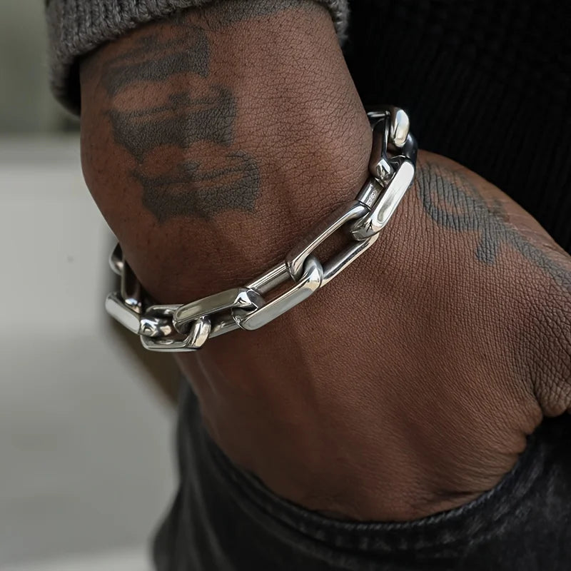 Titanium Steel Chain-Link Bracelet