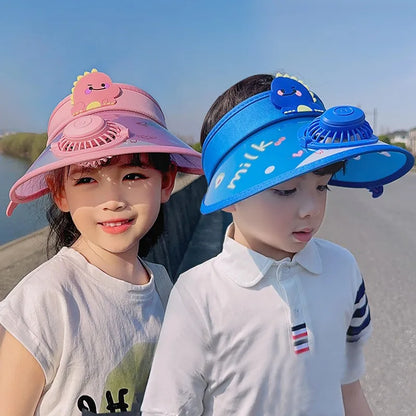 Kids Sun Visor Fan Hat