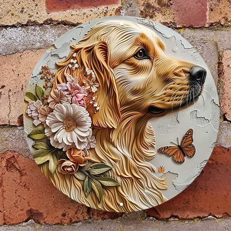 Golden Retriever Flat 3D Ornament