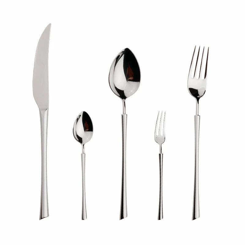 Shiny Gold 18/10 Stainless Steel Flatware Set 304 Dinner Knife Fork Cutlery Set Service For 1 Drop Shipping