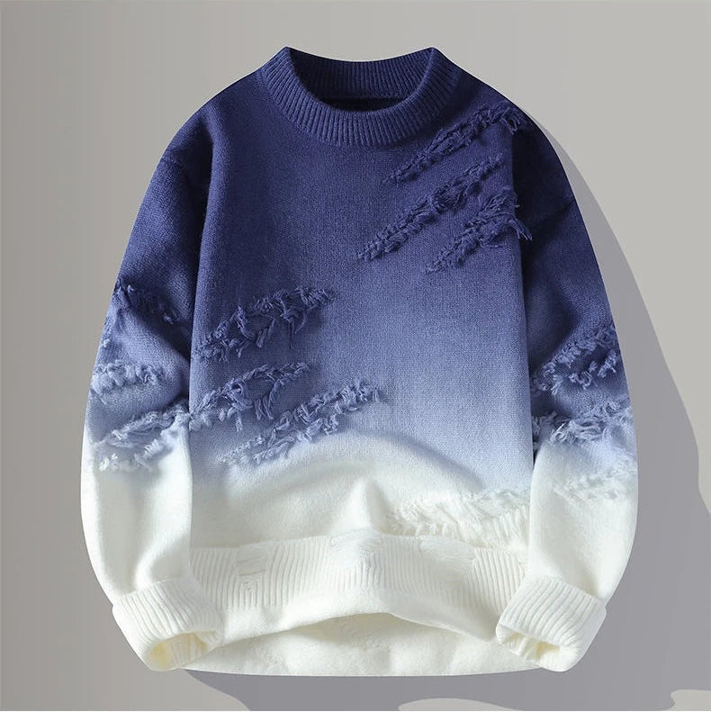 Men’s Distressed Gradient Sweater
