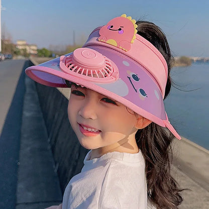 Kids Sun Visor Fan Hat