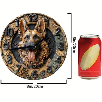 German Shepherd Silent Wall Clock