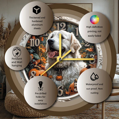 White Retriever Silent Wall Clock