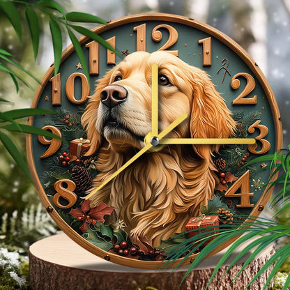 Golden Retriever Silent Wall Clock