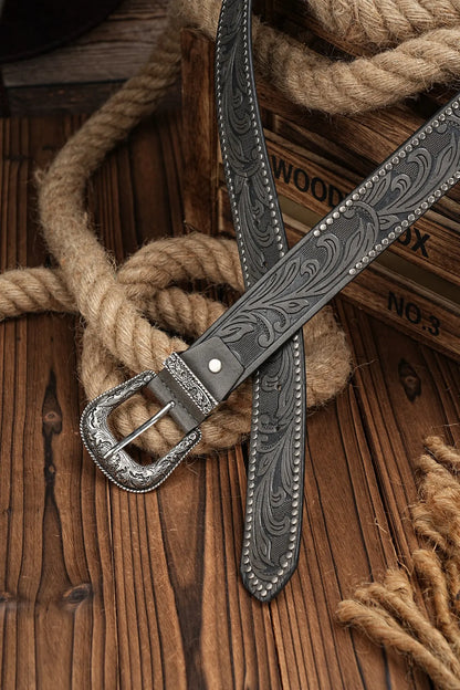 Tooled Western Leather Belt